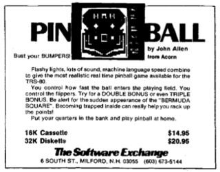 <i>Pinball</i> (1980 video game) 1980 video game