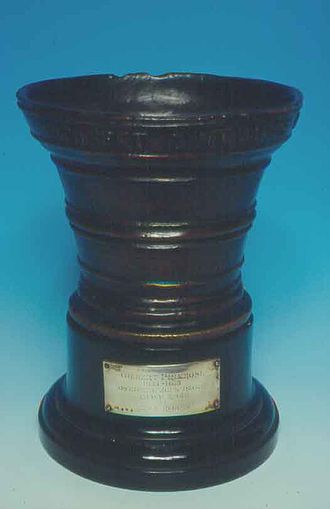 Repilca of Gilbert Primrose's mortar in Surgeons' Hall Museum, Edinburgh Replica of Gilbert Primrose mortar.jpg