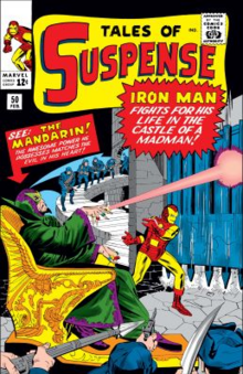 The cover of Tales of Suspense #50 (Feb. 1964), the first appearance of the Mandarin, art by Jack Kirby Tales of Suspense (1959) -50.png