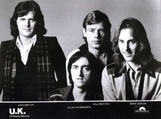 U.K., 1978. L-R: John Wetton, Allan Holdsworth, Bill Bruford, and Eddie Jobson.