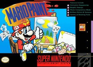 <i>Mario Paint</i> 1992 art tool video game published by Nintendo