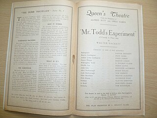 <i>Mr. Todds Experiment</i> Play by Walter C. Hackett