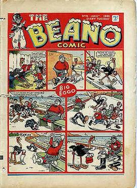 Cover to The Beano, January 6, 1940 edition.