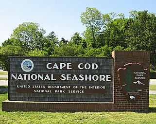 An entrance to the Cape Cod National Seashore in Eastham, Massachusetts