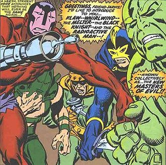 The Masters of Evil, as featured in Avengers #54 (July 1968), art by John Buscema