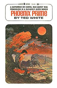 Cover of Ted White's Phoenix Prime (Lancer Books, 1966), illustrated by Frank Frazetta. Frazettawhite2.jpg