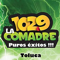 Logo used until 2017 logo changes at La Comadre stations XHTOL Lacomadre102.9 logo.jpg