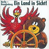 Ein Land in Sicht - Berlin - Brandenburg (One state in sight - Berlin - Brandenburg) advertisement in favour of the referendum. The red eagle is the heraldic animal of Brandenburg whereas the Berlin Bear is the heraldic animal of Berlin. 1996 Berlin-Brandenburg fusion referendum advertisement.jpg