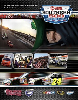 The 2011 Showtime Southern 500 program cover.