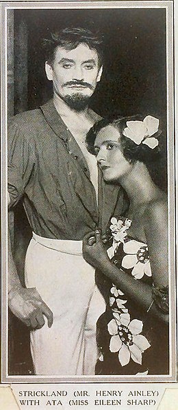 Publicity shot showing Ainley and Eileen Sharp in the original 1925 cast of The Moon and Sixpence.