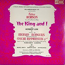 the US-release sleeve of the London cast LP The King and I (1953 London cast album).jpg