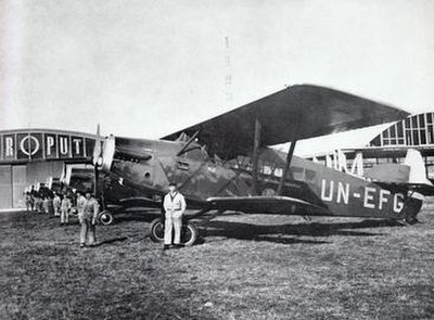 Six Aeroput Potez 29/2 biplanes at the old Belgrade–Dojno Polje airport, 1929