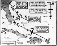 Map that was published in various newspapers with the Associated Press article of 17 September 1950 Bermuda Triangle map 17 Sept 1950.png