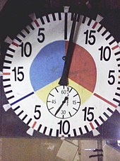 The original analogue hockey clock. Since replacement, this clock has been kept in storage. FIA Hockey Clock.jpg