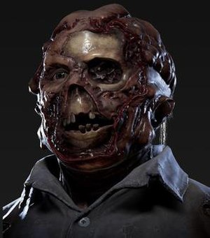 The unmasked Jason Voorhees from Jason Goes to Hell, as depicted in Friday the 13th: The Game.