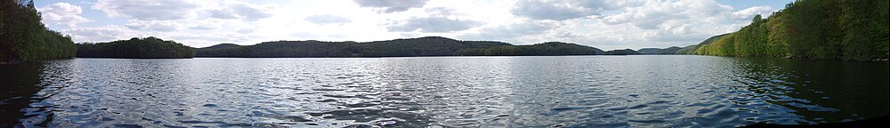 Lake Candlewood in the northern part of the county in the Appalachian Mountains, near the Taconics and Berkshires