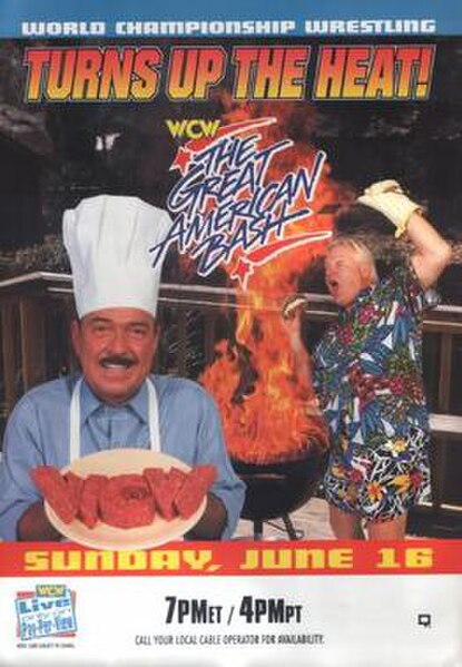 Promotional poster featuring Mean Gene Okerlund and Bobby "The Brain" Heenan