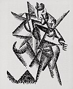 Gino Severini, 1913, Tango Argentino, work on paper (published on the cover of Der Sturm, Volume 4, Number 192-193, 1 January 1914)