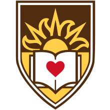 Lehigh University's "Commercial Seal." In December of 2001 the university attempted to make this the official seal, however, backtracked due to alumni opposition LUwithShield-CMYK.svg