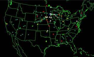 <span class="mw-page-title-main">Flight traffic mapping</span> Use of animation to depict flight traffic