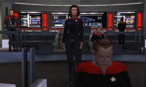 The main cast of Voyager and several sets from the TV series, such as the bridge and engineering, were recreated in Elite Force.