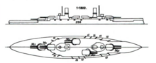 Plan and profile drawing of the Kaiser class Kaiser-class plan and profile.png