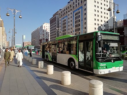 A government-run bus in Medina at Salam Rd. Station