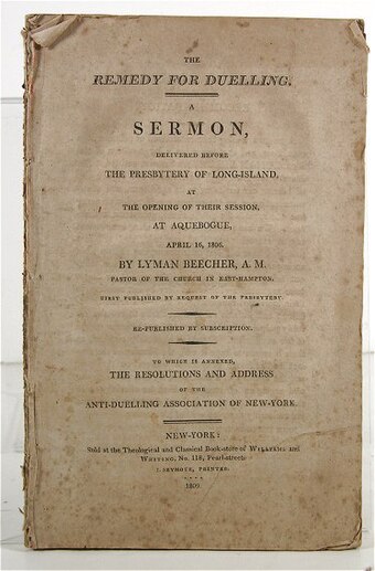 Cover of "The Remedy for Dueling", a pamphlet with the text of his 1806 sermon