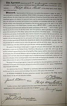 Wild West show contract of Philip Blue Shield, 1906 ContractPhilipBlueShield1906.JPG