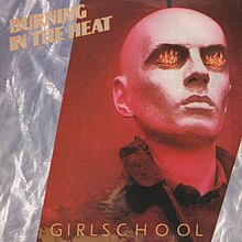 Girlschool Burning in the Heat 1984 single cover.jpg