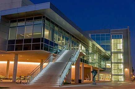 The Health Education Center is the main building for the College of Podiatric Medicine. It first opened for classes in January 2010. Health Education Center at Western University of Health Sciences.jpeg