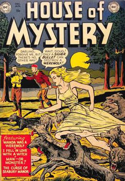 Cover of The House of Mystery #1 (December - January 1951), art by Win Mortimer and Charles Paris.