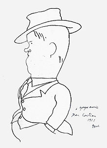 Auric, caricatured by Jean Cocteau, 1921