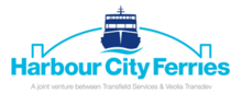 Logo of Harbour City Ferries until its rebranding in 2019 Harbour city ferries logo.png