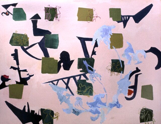 Eleanor Himmelfarb, This Green Earth, oil on canvas, 48" x 60", 1974. Illinois Legacy Collection, Illinois State Museum, 2011.43, Gift of John Himmelf