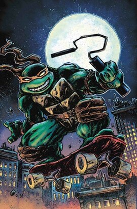 Textless Planet Awesome exclusive cover variant of Teenage Mutant Ninja Turtles #80. Art by series co-creator Kevin Eastman