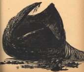 One of the earliest illustrations of a sandworm, by John Schoenherr (Analog, January 1965) Sandworm analog jan 1965.png