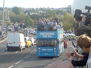 Celebratory open top bus tour following promotion back to the Football League