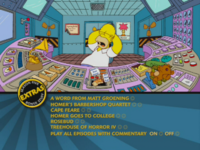 The menu for the first disc of The Complete Fifth Season; the new format of menus has since been used in the rest of the released season box sets The Simpsons - Season 5 DVD menu.png