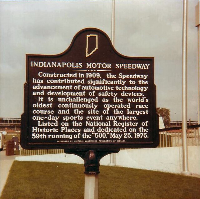 The Speedway was placed on the National Register of Historic Places