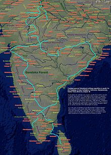 Sahadeva's military expedition to the southern kingdoms, as per epic Mahabharata.