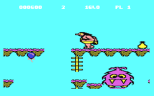 First level on the Commodore 64 Frak Screenshot.png