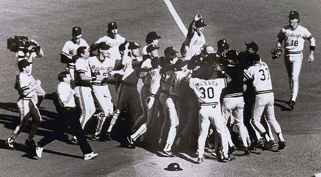 Pittsburgh clinching the division title in 1990.