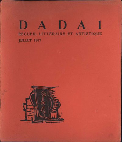 Cover of the first edition of the publication Dada, Tristan Tzara; Zürich, 1917