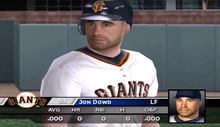 Jon Dowd, the most well-known generic replacement for Bonds in MVP Baseball 2005 Jon Dowd in MVP Baseball 2005.png