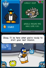 Gary the Gadget Guy, talking to the player ClubPenguinElitePenguinForceScreenshot.png