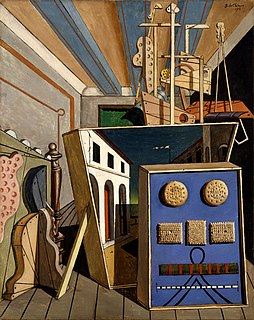 <i>Metaphysical Interior with Biscuits</i> 1916 painting by Giorgio de Chirico