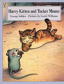 An illustrated smirking cat confronts a mouse