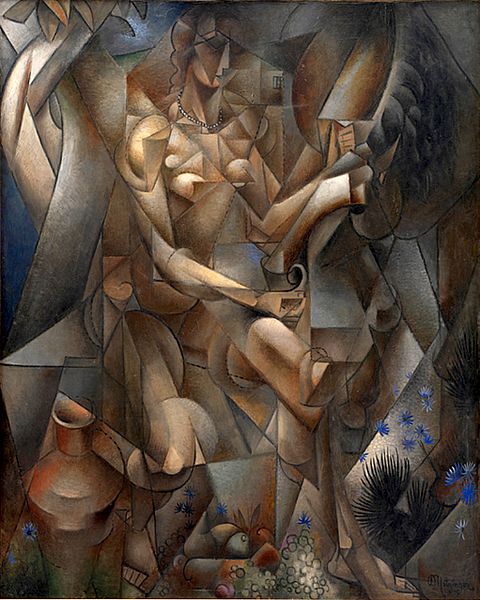 Jean Metzinger, 1911-1912, La Femme au Cheval (Woman with a horse), oil on canvas, 162 x 130 cm, Statens Museum for Kunst, National Gallery of Denmark