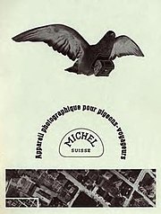 Michel created an operating manual, but could not find a production partner before the outbreak of the Second World War. Michel, appareil photographique pour pigeon-voyageur, mode d'emploi.jpg
